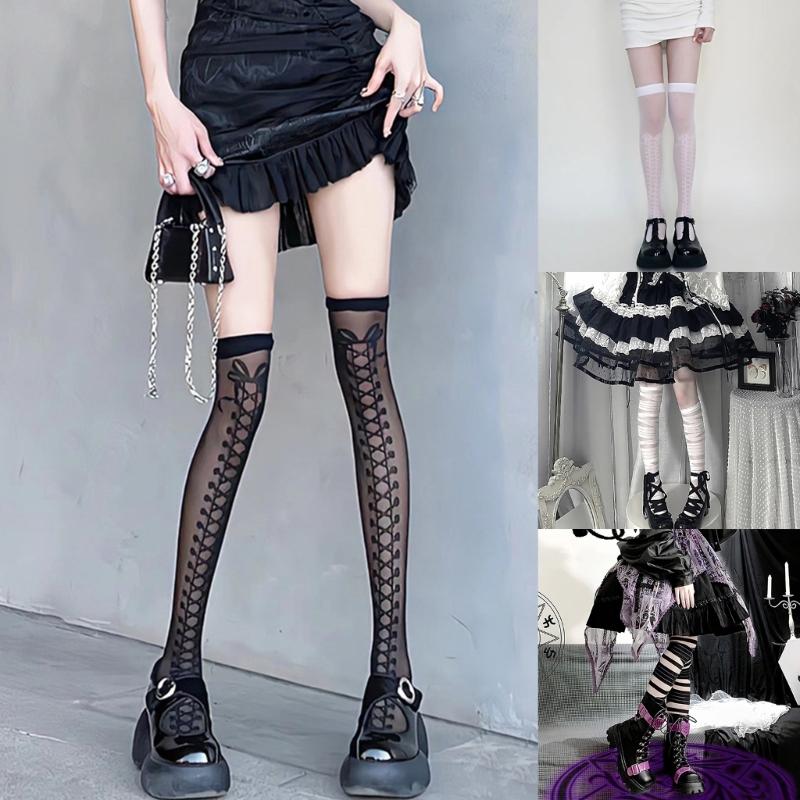 Sexy Women Over Knee Stockings Adult Bandage Transparents Tight High Pantyhose Party Nightclub Sheer Stockings New