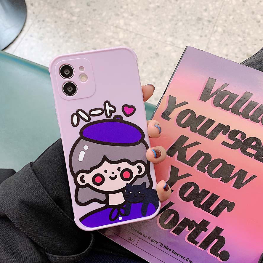 Koupit Cute Girl Purple Leopard Soft Silicone Phone Case For Iphone 12 Pro Max 12 Pro 12 12 Mini 11 Pro Max 11 Pro 11 7 8 Plus Xs Max Xr X