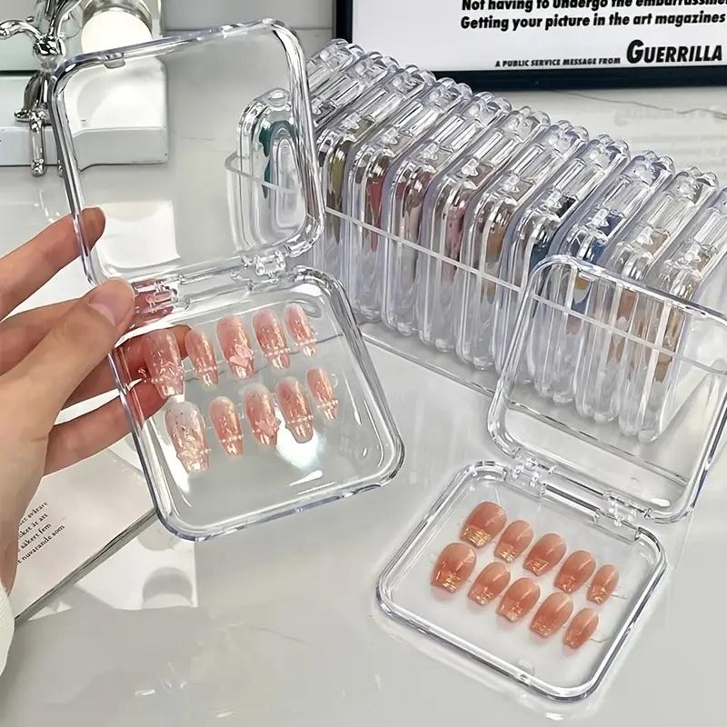 Plastic Makeup Powder Puff Organizer Box Dust-Proof Transparent Storage Case Jewelry and Manicure Supplies Organizer Lightweight