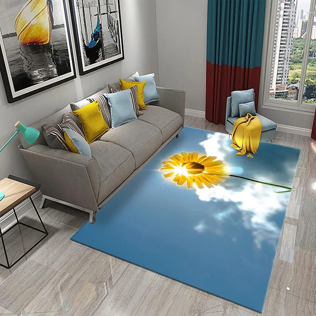 3D Flowers In The Morning Light Carpet for Kids Play Crawling Mat Boys Girl Bedroom Bedside Decor Floor Rug Living Room Carpet