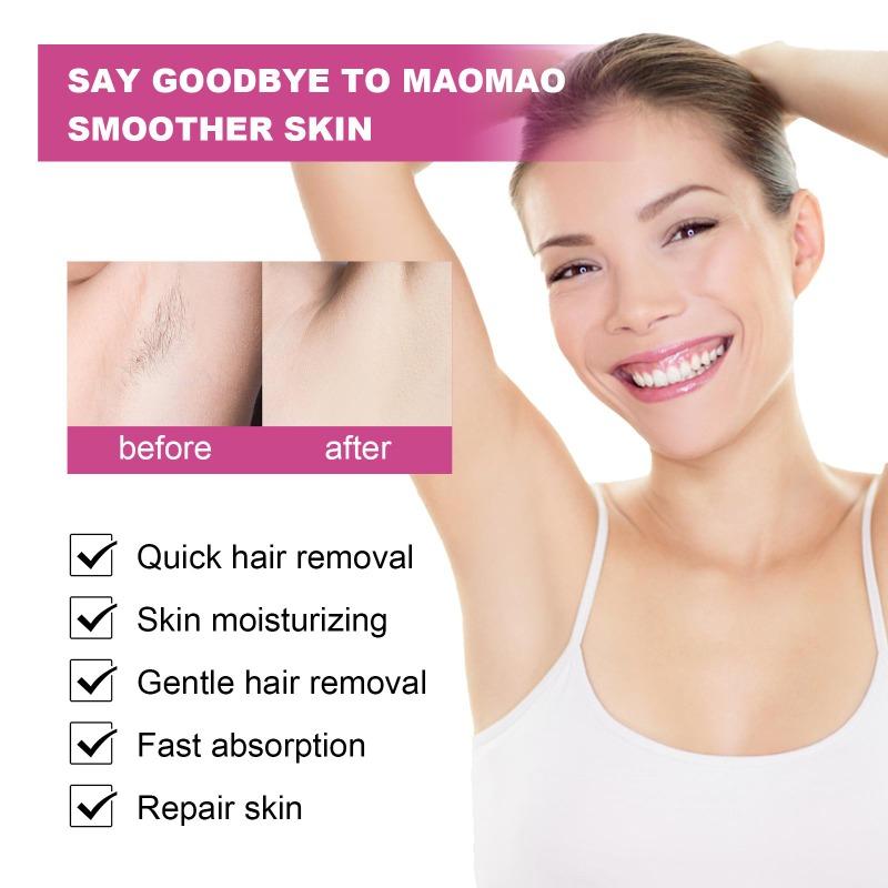 Urte-hårfjerningskrem for skånsom og ikke-irriterende hårfjerning under armhulene på kroppen, delikat og glatt hud-hårfjerningskrem