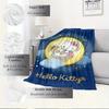 1pc Hello Kitty Moonlight Bath Bear Design Blanket - Home Decor, All Seasons, Comfortable, Machine Washable, Gift for Everyone, Suitable for