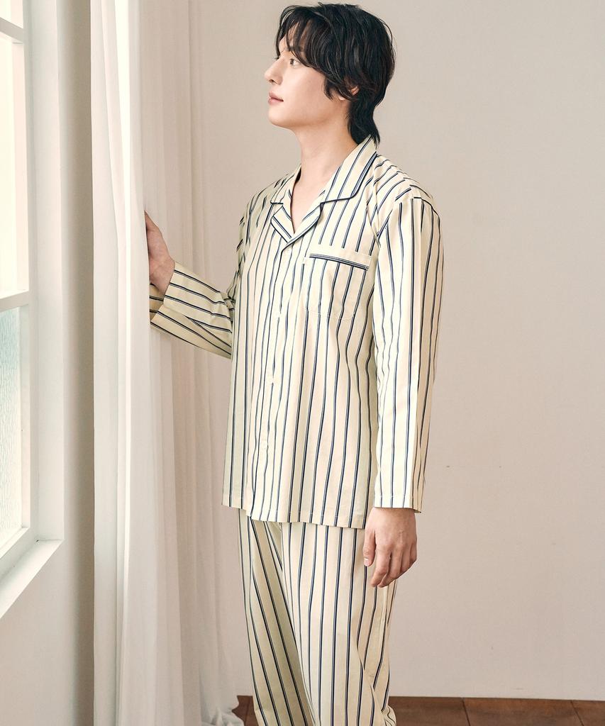 Meipeullawo Excellent Long-Sleeve Pure Cotton Men'S Plus Size Pajama Set