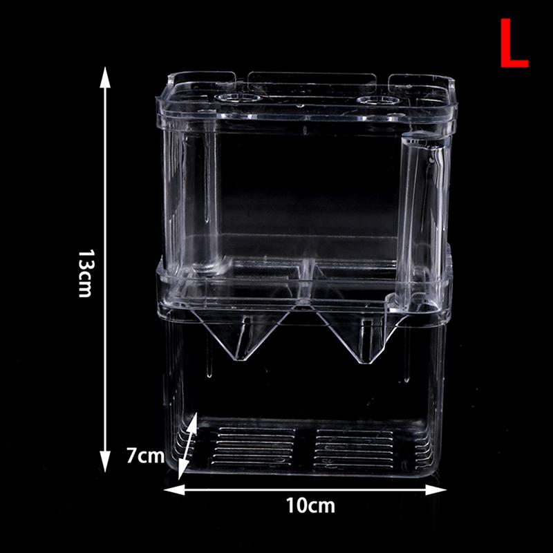 Double-Deck Clear Fish Breeding Isolation Box Aquarium Fish Tank Hatching House