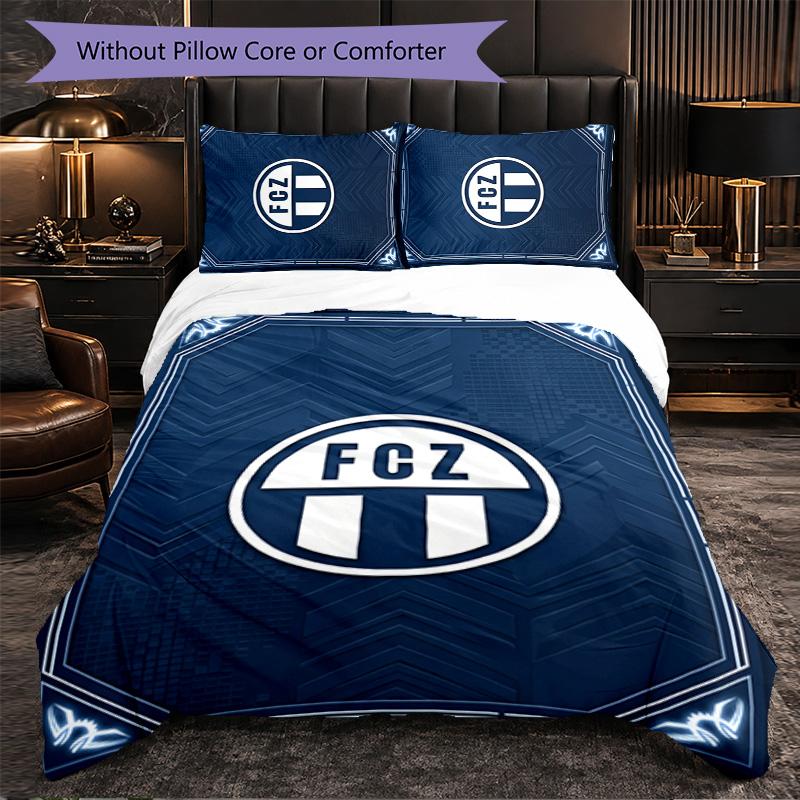 FC Zürich Themed Bedding 3Pcs Duvet Cover Set Decorative Bed Linen For Teen Room Home Decoration