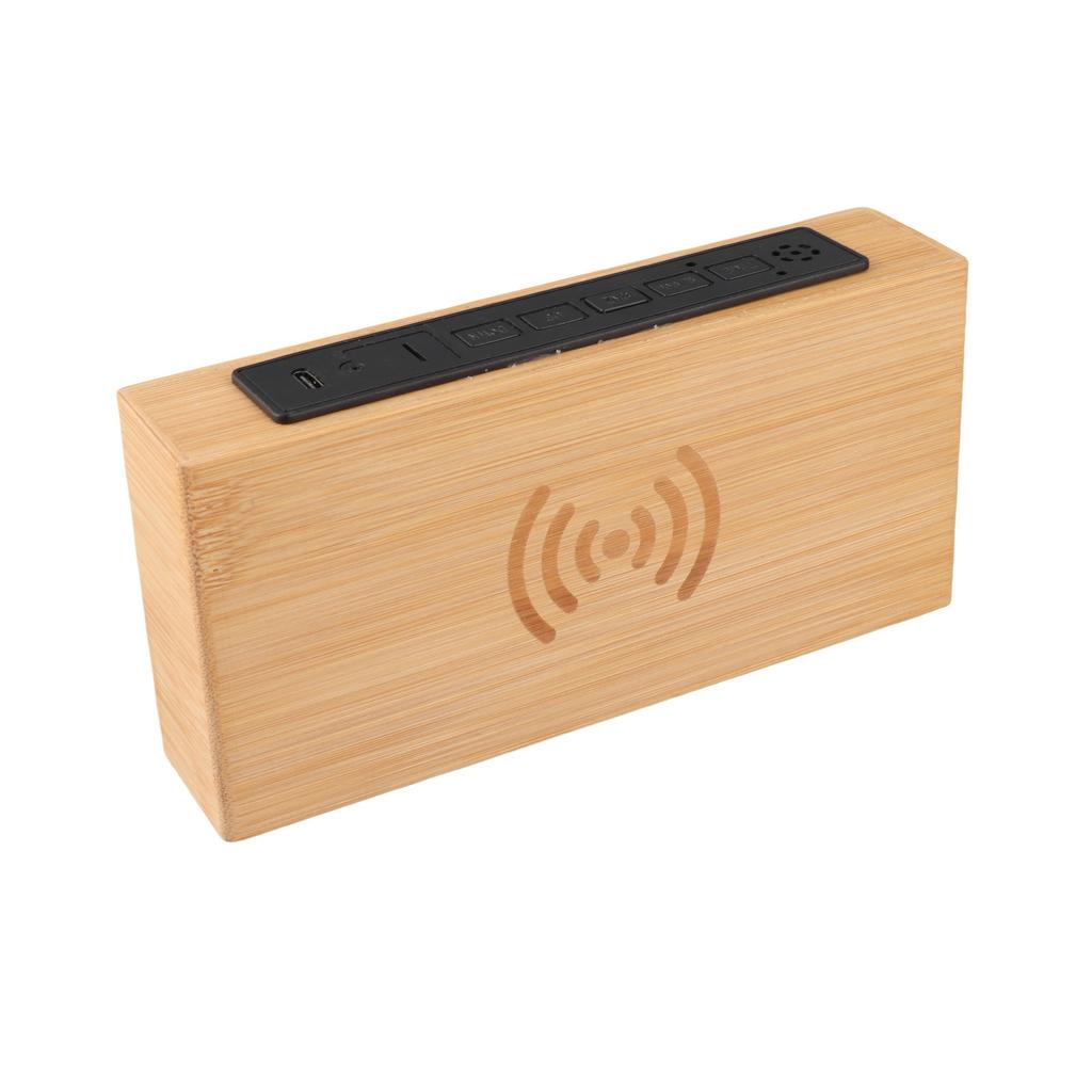 Wooden Digital Alarm Clock Wireless Charging Multifunction Fashionable Exquisite Bamboo LED Clock