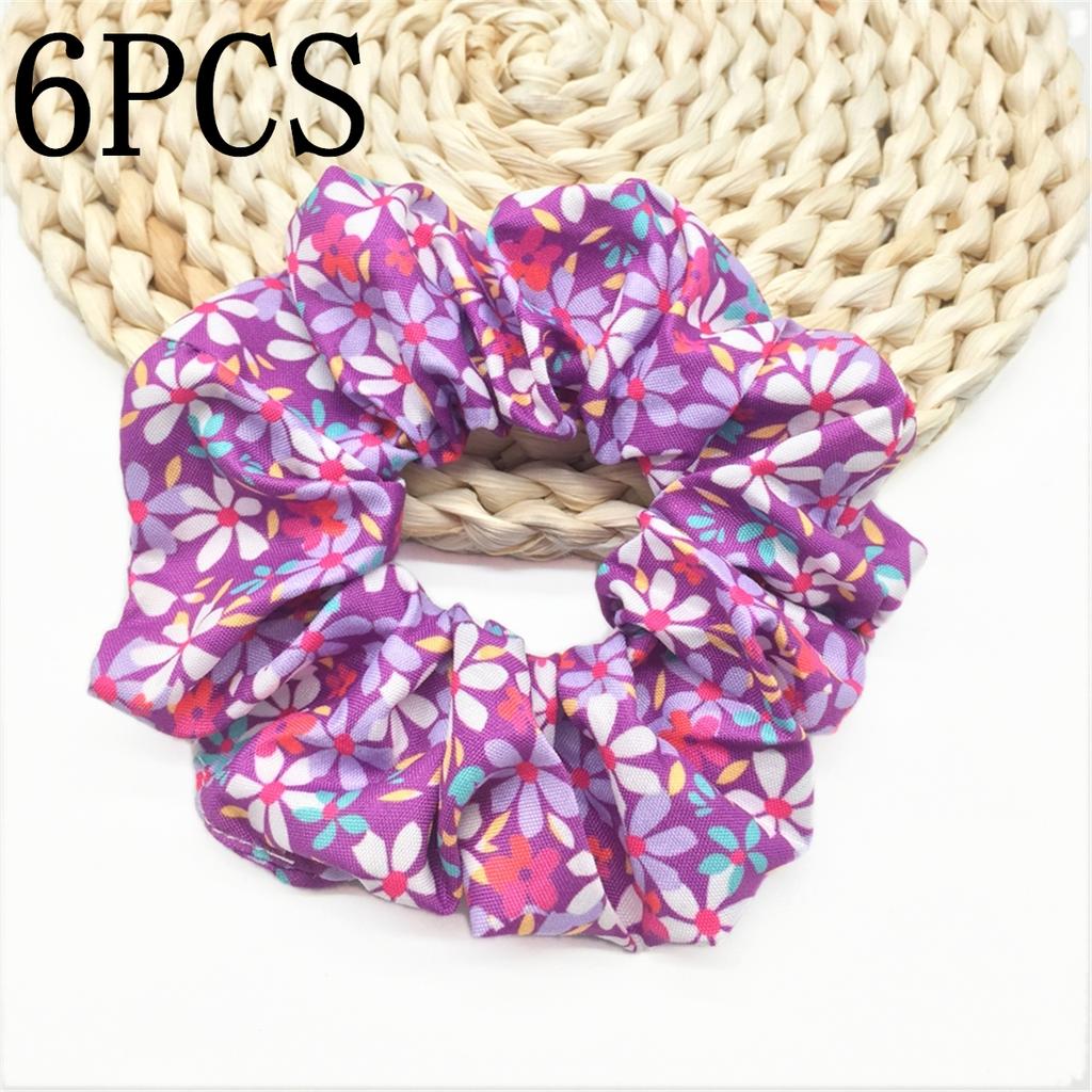 6pcs/lot Hair Scrunchies Bands Scrunchy Ties Ropes Ponytail Holder for Women Accessories Fabric Headwear Ditsy Floral Sweet Cute