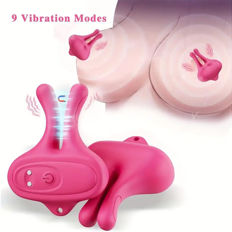 Brystvorteleker Brystvortevibrator 10 vibrasjonsmønstre for kvinnelige brystvorteklemme Seksuell nytelse Silikon Lettvekt usynlig brystvorteleker Sexleketøy for voksne