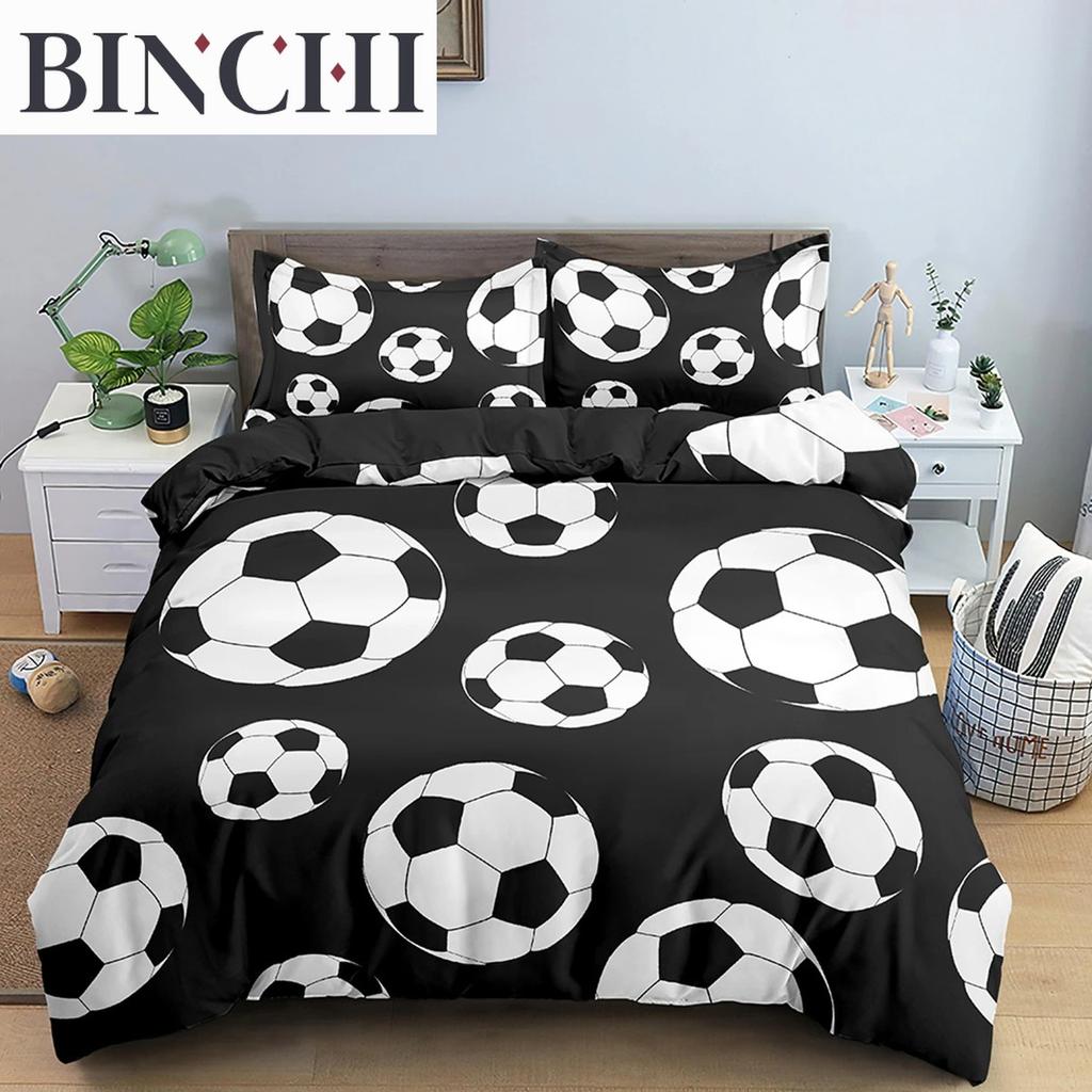 3D Fußball Bettwäsche-Set King Size Polyester Bettdeckebezug mit Reißverschluss Vollständiges Bettwäsche-Set 23 Teile