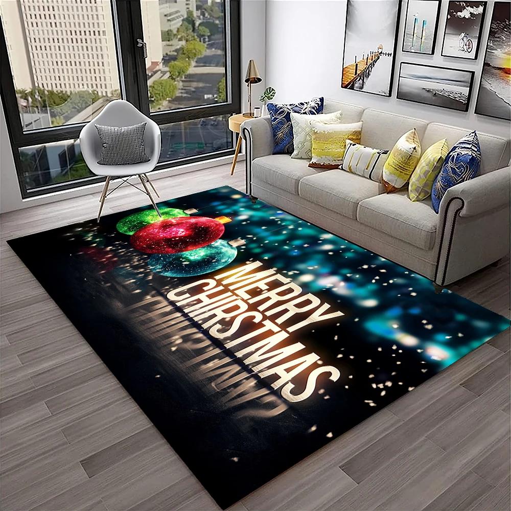 Alfombra con diseño de Papá Noel y árbol de Navidad para niños, regalo para el hogar, sala de estar, dormitorio, sofá, decoración, alfombrilla antideslizante