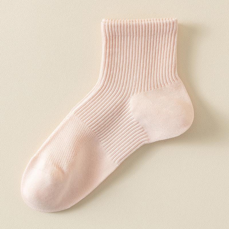 Short Socks, Pure Cotton Women's Spring and Summer Thin Right-angle Socks, Women's Boneless Anti-roll Boat Socks, Sports Women's Socks
