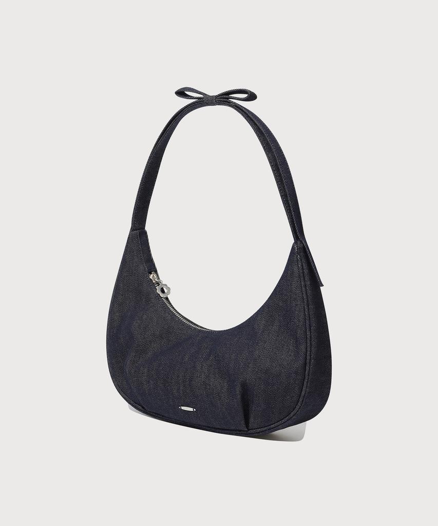 Covernat Woman Clover Heart Flat Ribbon Shoulder Bag Indigo Dark