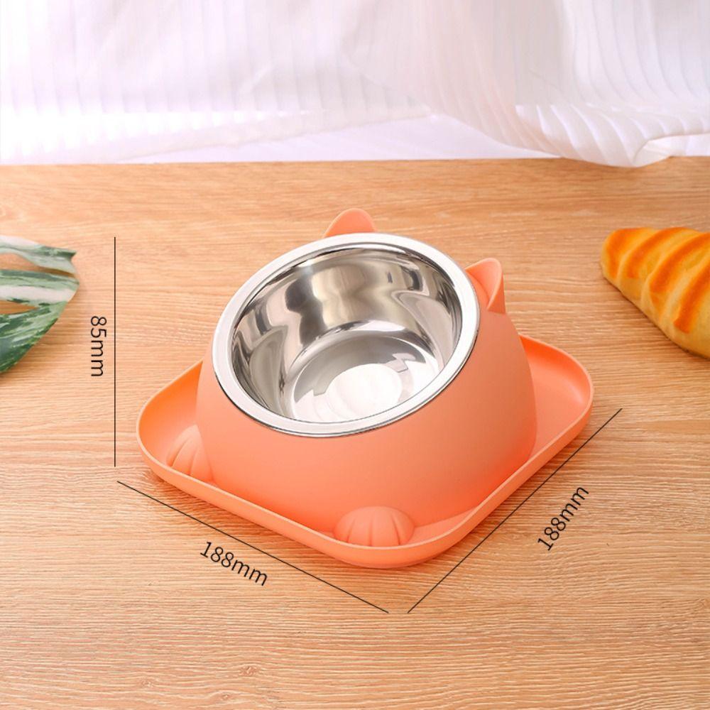 Stainless Steel Pet Food Dispenser Bowls with Non-Slip Pad Cat Feeder Cat Bowl Container