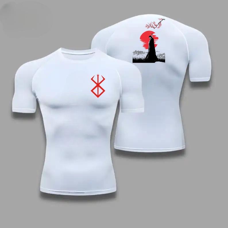 Męska Koszulka Kompresyjna Sportowa Szybkoschnąca Fitness T-shirt Obcisła Pochłaniająca Pot Jogging Jazda na Rowerze Outdoor 8 Kolorów Krótki Rękaw