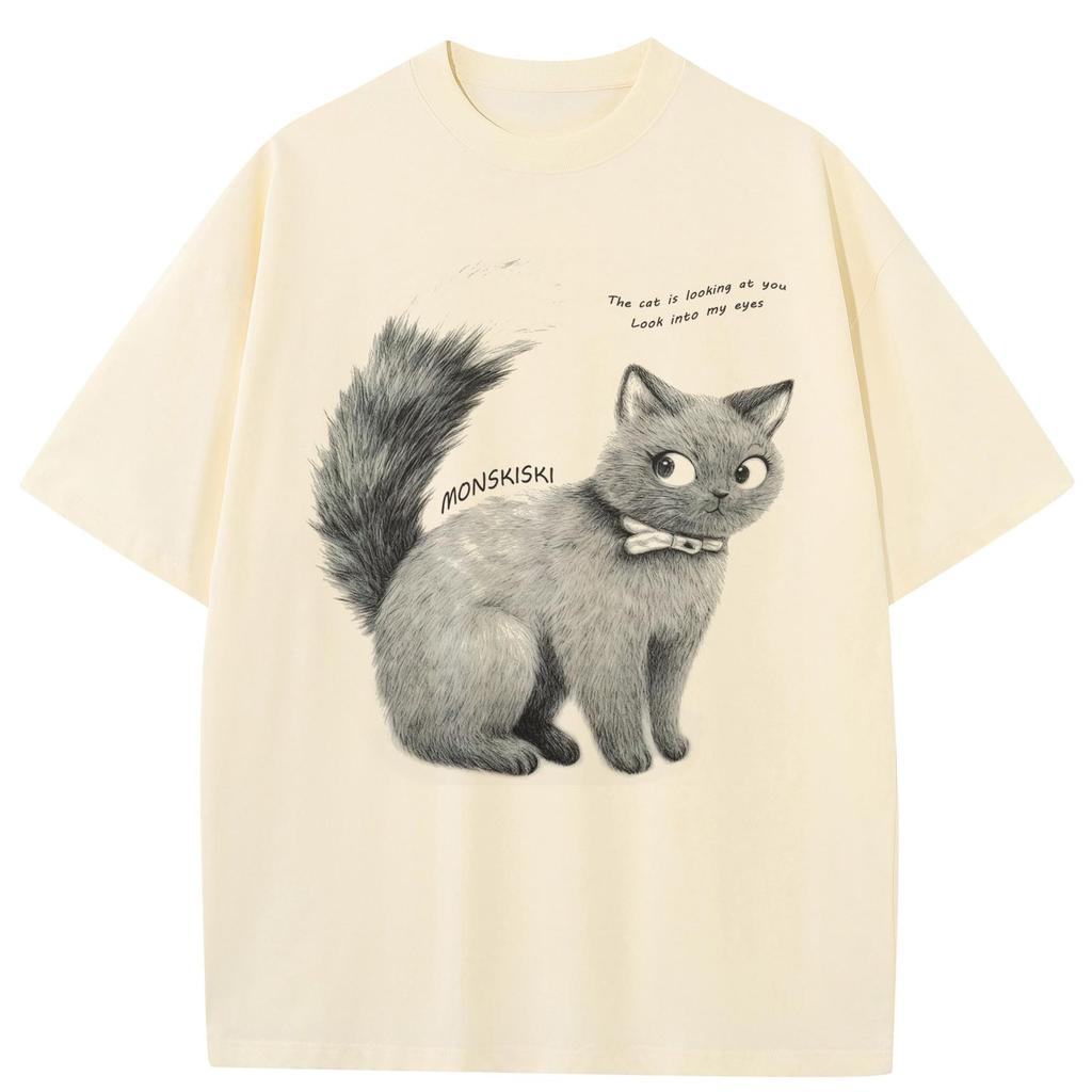 Streetwear Zabawny T-shirt z grafiką Bawełniany T-shirt Unisex Topy Koszulki Letnie Krótkie Rękawy T-shirt