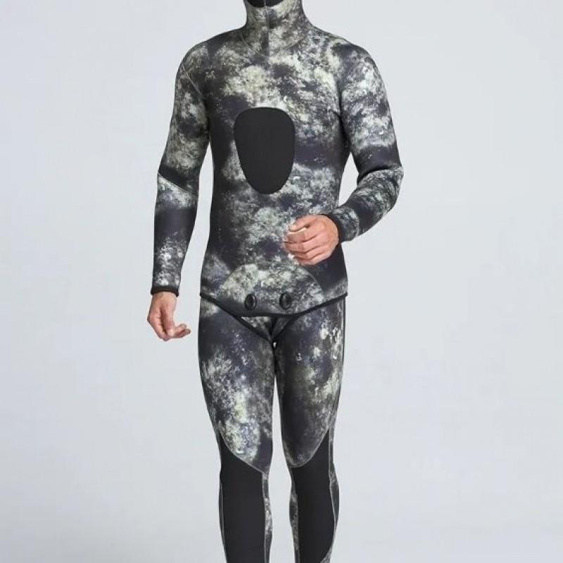 Camouflage Neoprene Wetsuit Diving Snorkeling Freediving Spearfishing Warmth Protection 1.5mm 5mm Men Adult