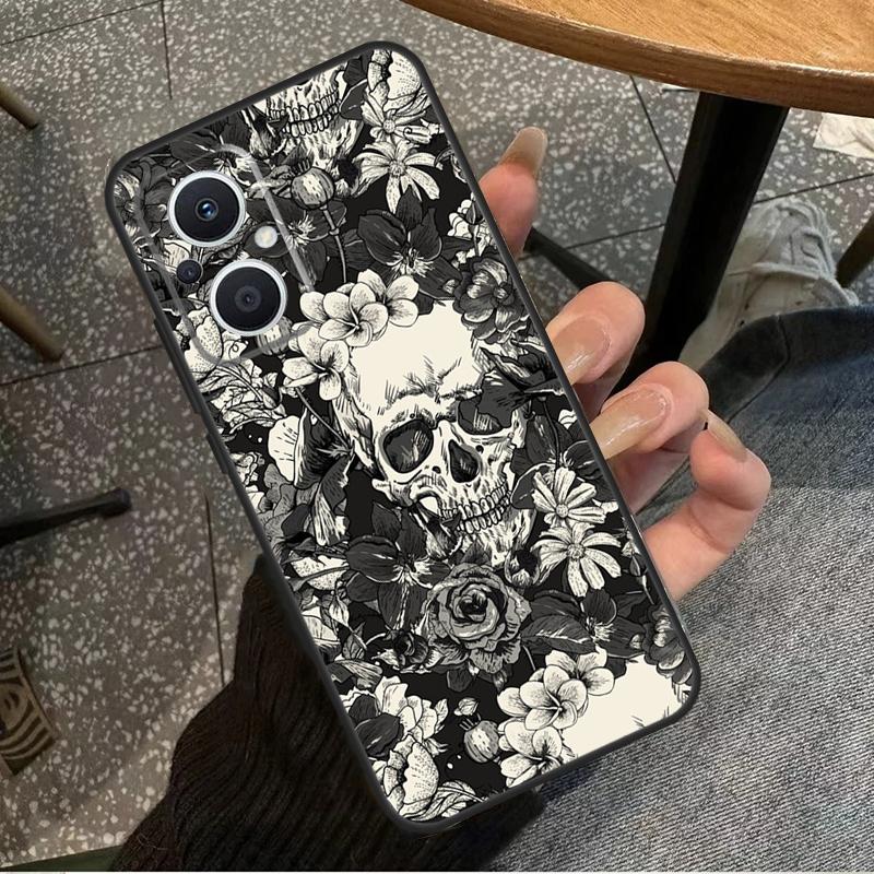 Gothic Floral Skull Funda For OPPO Reno 8T 2Z 4Z 5Z 10 4 5 6 7 8 Lite OPPO Find X2 X3 Neo X6 Pro X5 Lite Case
