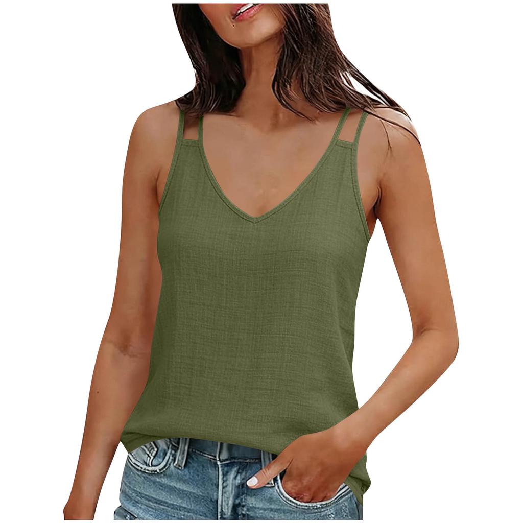 Damen Sommer Vintage Baumwolle Leinen Kleine Camisole Unterteil Weste Locker Innere Tops