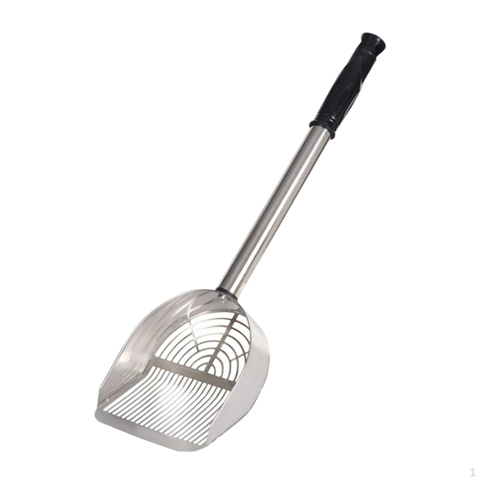 

Инструмент для уборки кошачьего туалета с удлиненной ручкой и большой корзиной серебряный