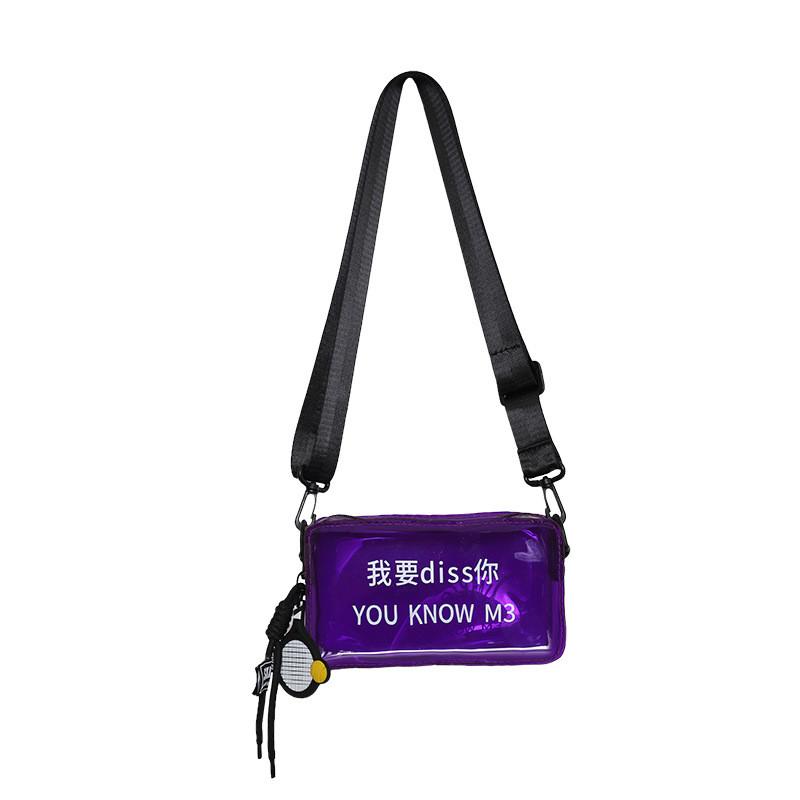 Sac photo transparent en PVC pour femmes et hommes, petite sacoche d'été à bandoulière avec fermeture éclair et poche pour téléphone portable