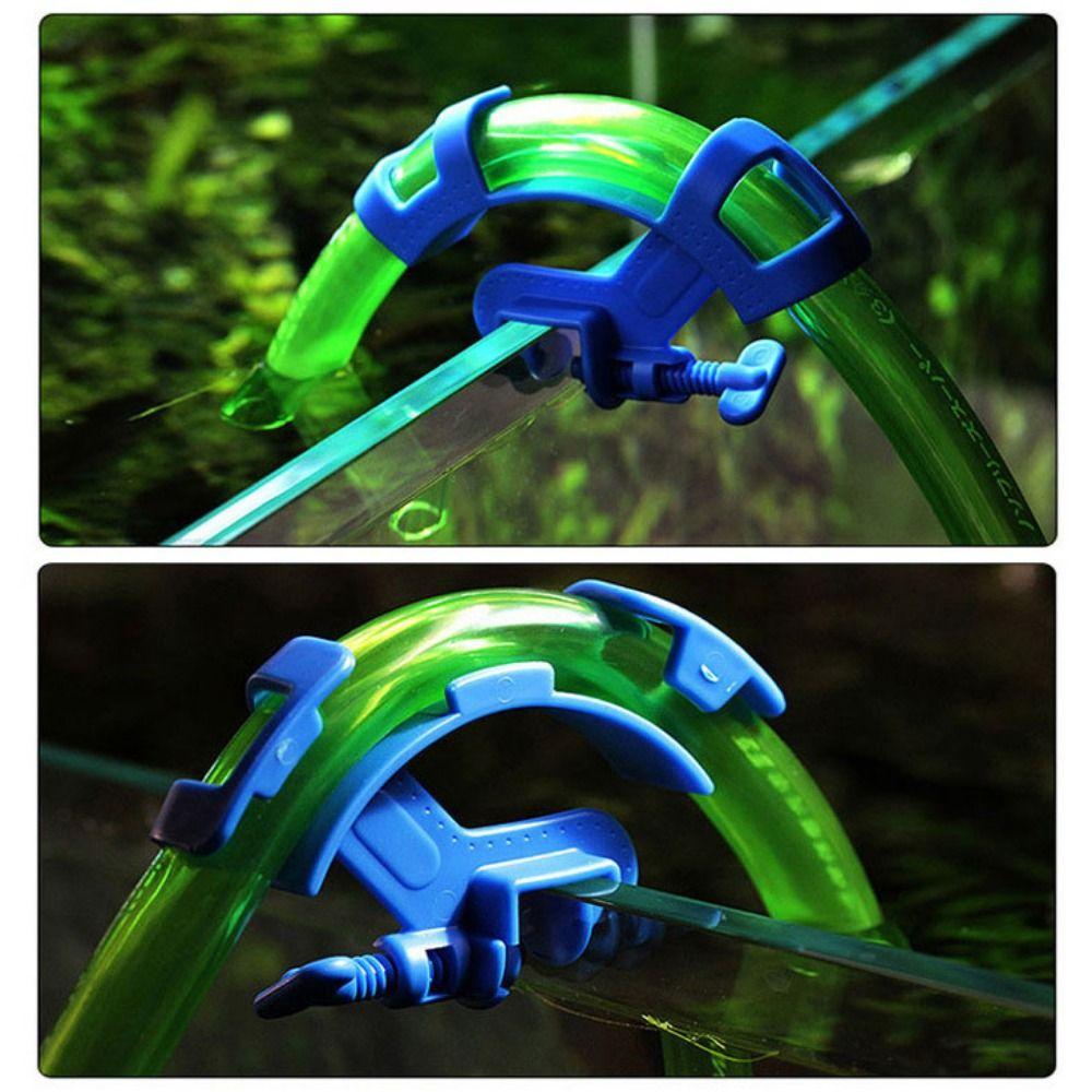 Adjustable Fish Tank Water Pipe Fixing Clip Blue Water Change Fixing Frame  Fish Tank