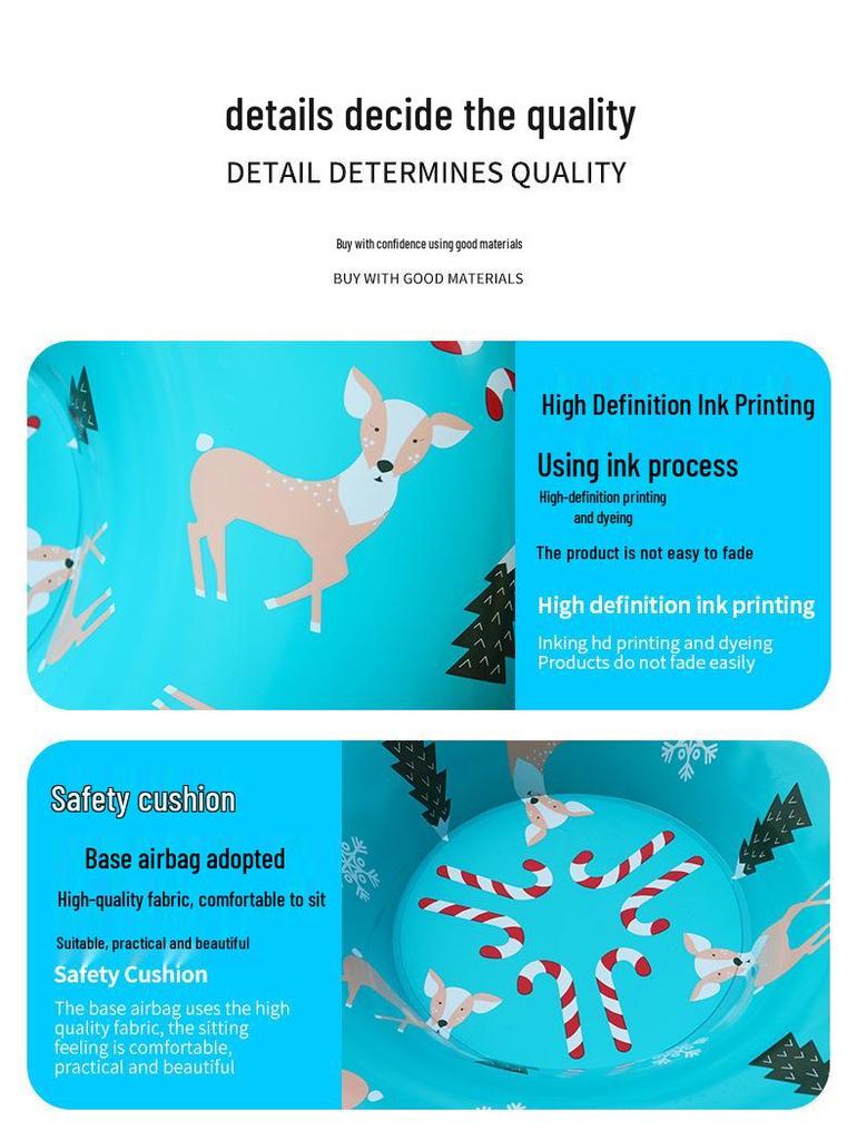 Inflatable 90cm Anti-Rollover Children's Ski Ring - Outdoor Cold-Resistant Thickened Ski Mat