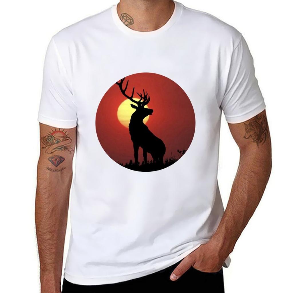 Elk Tshirt Basic Casual Wear Short Sleeve Top Tshirt