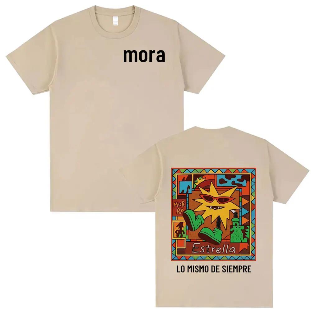 Rapper Mora Lo Mismo De Siempre 2025 Tour Tshirts Men Women Clothing Vintage Street Hip Hop T Shirt Casual High Quality Tshirt