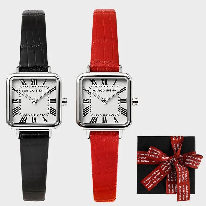 Choose One of Two Marco Sienna Square Women's Leather Watch Models