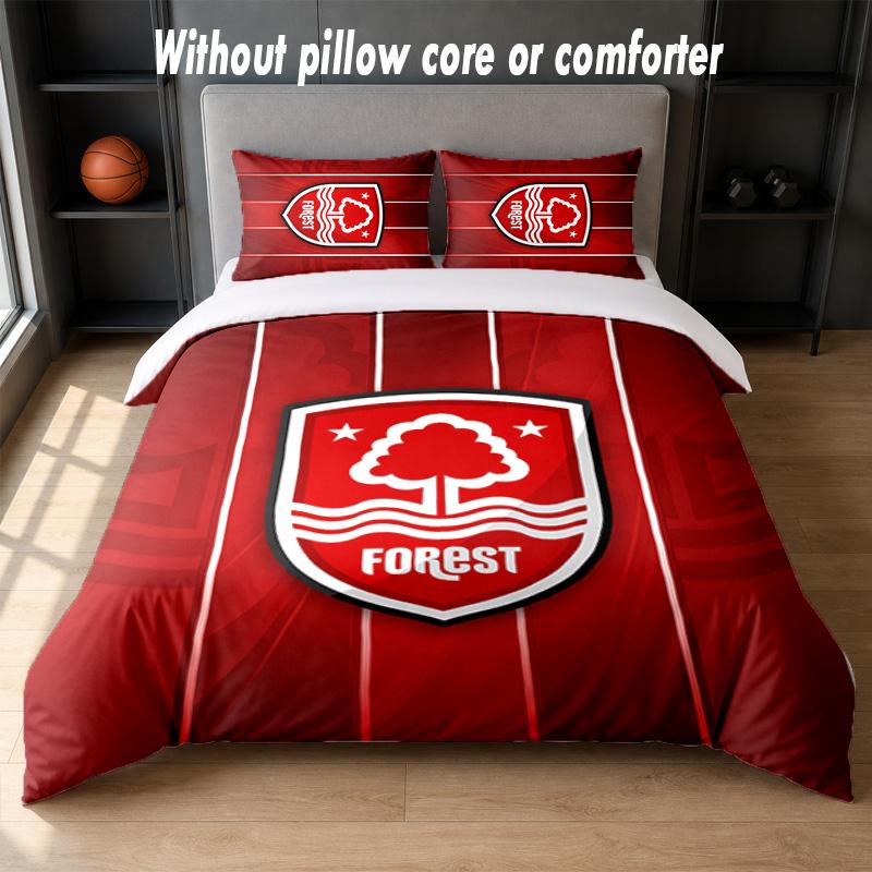 Nottingham Forest Design Bed Bedding Set 1 Duvet Cover + 2 Pillowcases Soft Breathable Household Bed Linens