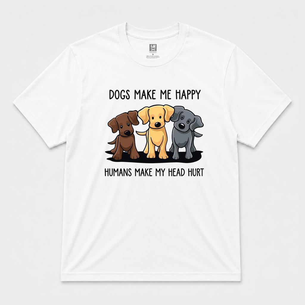 Dogs Make Me Happy Graphic T shirt