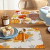 Tištěná lněná podložka na stůl na Den díkůvzdání, Sváteční dekorativní podložka na stůl