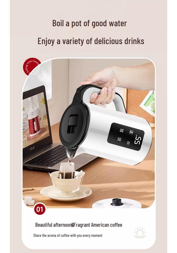 Smart Stainless Steel Electric Kettle - Silent, Large-Capacity, Insulated, Constant Temperature.