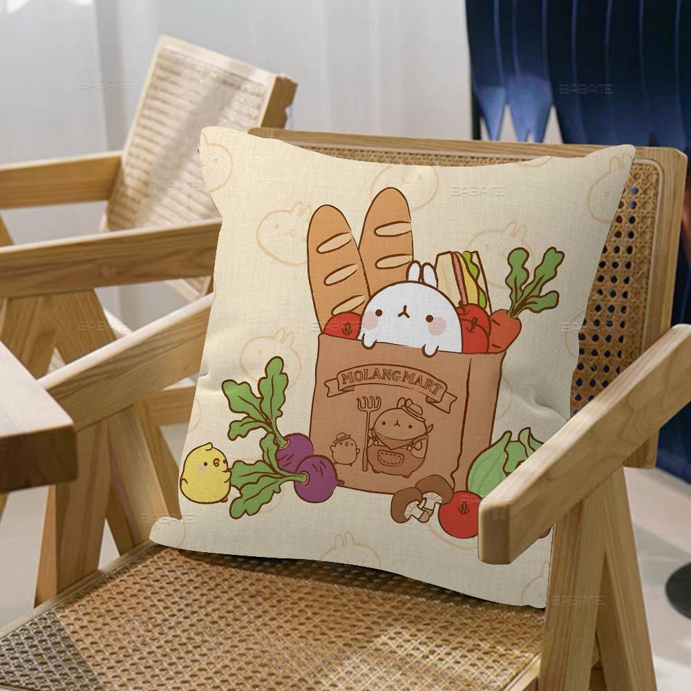 Anime Cute M-Molang Maple Design Cushion Cover Happy Autumn Harvest decor Holiday Decorati Pillow Cover