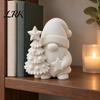 Festival Gift for Friends 3D Printed Christmas Gnome Figurine, DIY Paintable Mini Hugging Small Figurines Desktop Star & Tree, Winter Holiday