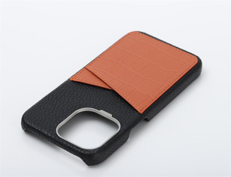 Luxury Custom Design Inspired Togo Leather Mobile Phone Cover Cases With Crocodile Pattern Card Holder Slot for Iphone 14 15 Pro