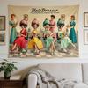 Horizontal Vintage Beauty Parlour Tapestry Wall Hanging - Elegant Salon Decor Suitable For, Dorm, Bedroom - Soft Fabric with Beauty-Themed Patterns, D