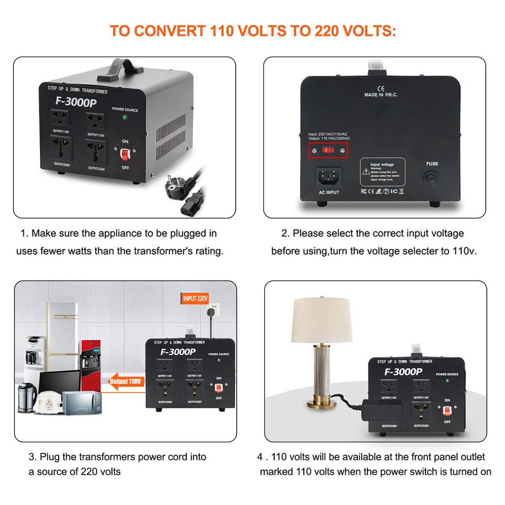 3000W/5000W High Power Voltage Converter Step Up & Down Voltage Transformer Household Portable Power Adapter