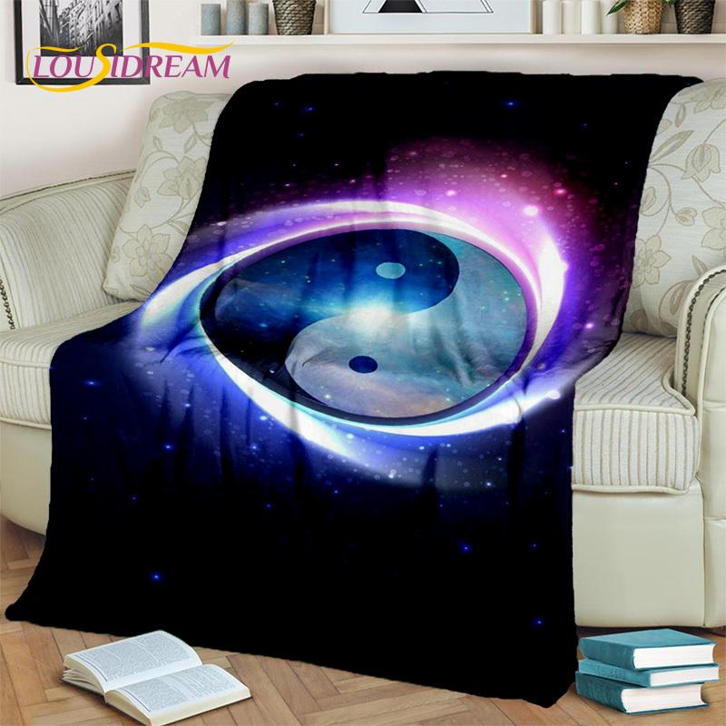 Chinese Bagua Yin Yang 3D Tai Chi Deken, Zachte Worpdeken voor Thuis Slaapkamer Bed Sofa Picknick Reizen Kantoor Dekbed Kinderen