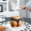 Vtipný hrnek na kávu ve tvaru zadku, novinka, hrnek ve tvaru boků 285 ml, sexy hrnek na pití boků, humorné dárky pro ženy a muže