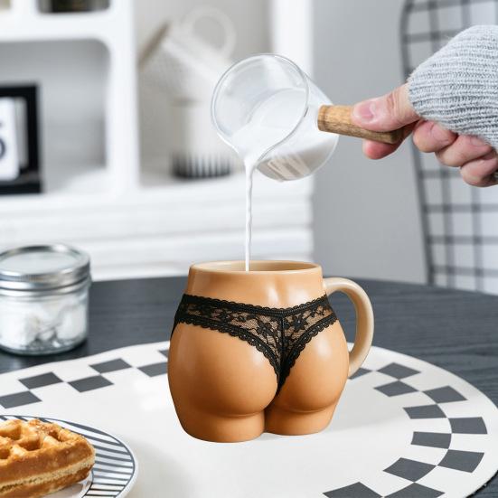 Vtipný hrnek na kávu ve tvaru zadku, novinka, hrnek ve tvaru boků 285 ml, sexy hrnek na pití boků, humorné dárky pro ženy a muže
