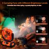 Portable USB Charging Camping Fan with LED Light & Hanging Hook Three Brightness Levels for Tent Travel Power Outage Hurricane