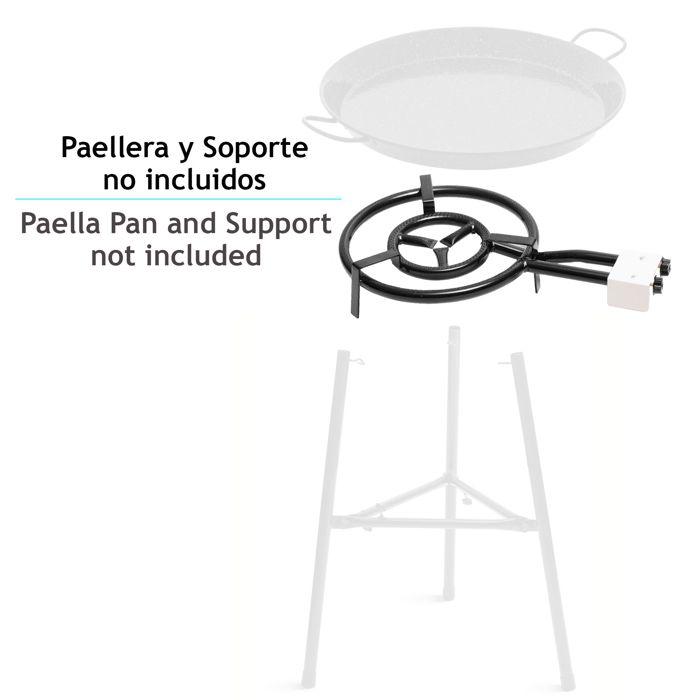 Brûleur à Gaz, Double Anneau à Paella 40cm pour Poêles à Paella de 30 à 60 cm Ø Briebe MOD400 Noir