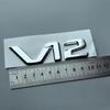 Flat ABS Letters V12 Car Emblem Trunk Fender Nameplate Logo Sticker for mercedes benz S400 S500 S600 Chrome Glossy Black