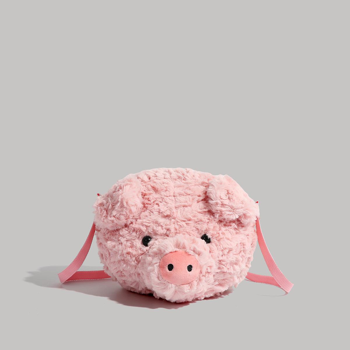 

New pink pig doll bag high value small fresh girl niche versatile cute plush bag розовый