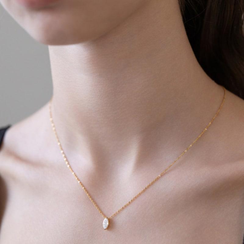 Tatiana (925 Silver) Marquise-Cut Moissanite Necklace DN0007