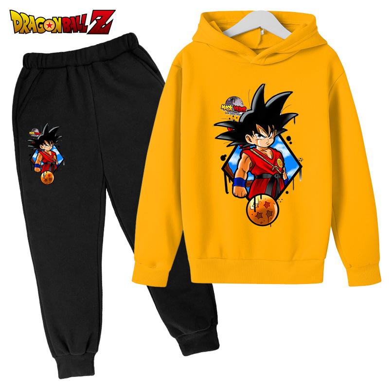 2026 Boys and Girls Seven Hoodie Kids Cartoon Goku Sweatshirt Children's Simple Fashion Top Boys and Girls Clothing Dragon Ball