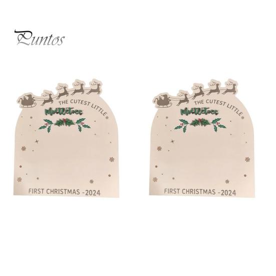 Baby First Christmas Footprint Board Infant Footprint Mistelzweige Holzschild DIY Neugeborene Jungen Mädchen Fußabdruck Kunst Handwerk Board Neue Mama Andenken Geschenk