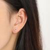 Korean Style 18K Diamond Heart Earrings with 3A Zircon - Versatile, Fashionable, and Simple Design
