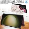 For Samsung Galaxy S23 Ultra Case Kickstand PU Leather+TPU Floral Phone Cover